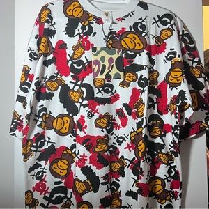 Vintage 2000s Baby Milo Bape A Bathing Ape AOP All Over Print T Shirt XL Rare